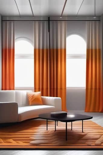 bold colors curtain for white walls